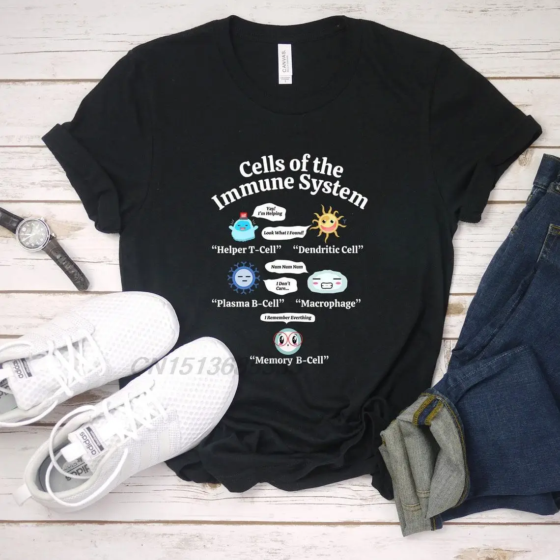 Immune System Cells Biology Unisex T-shirts Cute Pandas Printed Women Vintage T Shirts No Flux Given Oversized Clothing