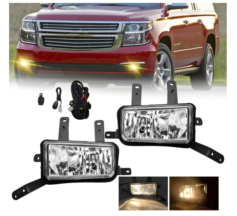 

Fog Light Compatible with 2015 2016 2017 2018 2019 2020 Chevy Suburban Tahoe Front Bumper Fog Lamp with Switch and Wiring Kit