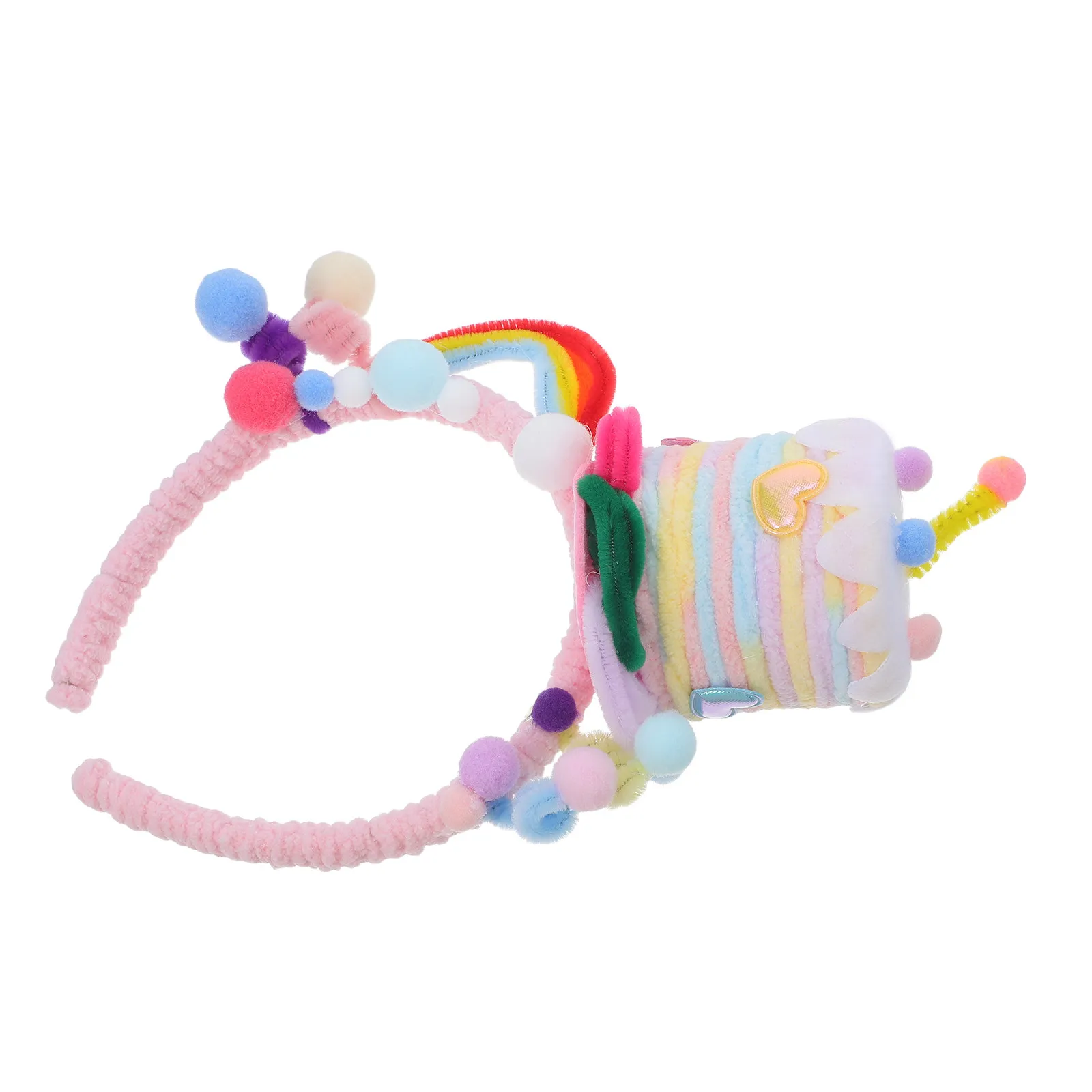 

Детская повязка на голову для дня рождения, дизайн топпера для торта, красочная радужная тематическая праздничная шляпка-повязка для девочек, реквизит для фотосессии, пастельная радуга