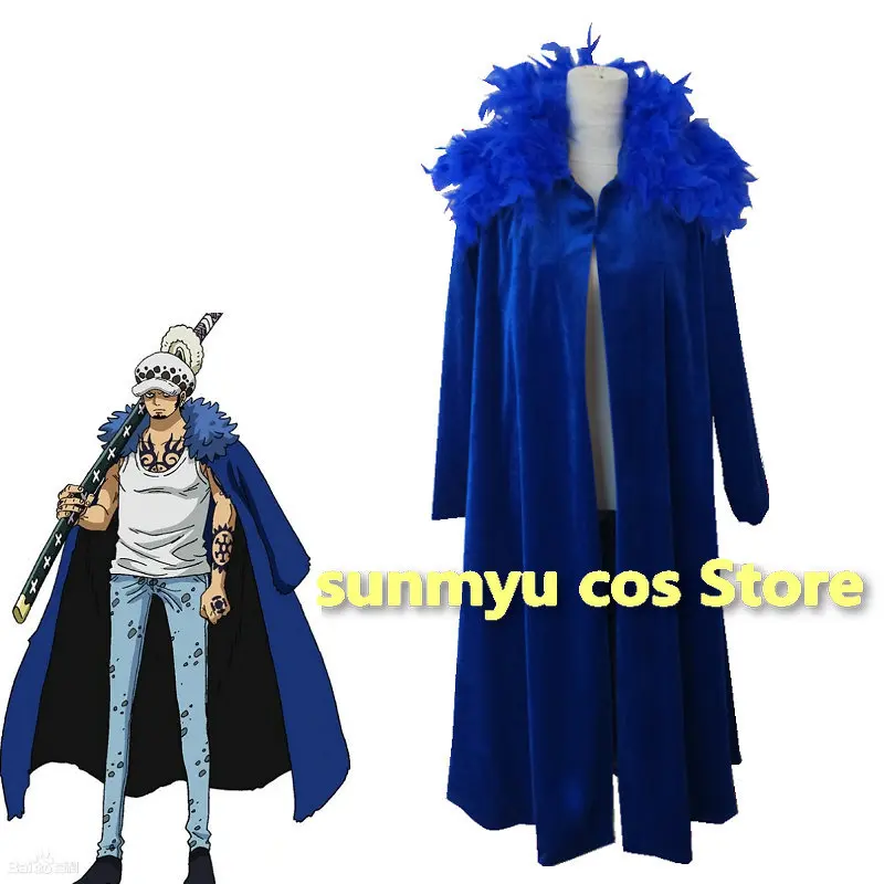 

Trafalgar D. Water Law Blue Coat Cosplay Costume Custom Size