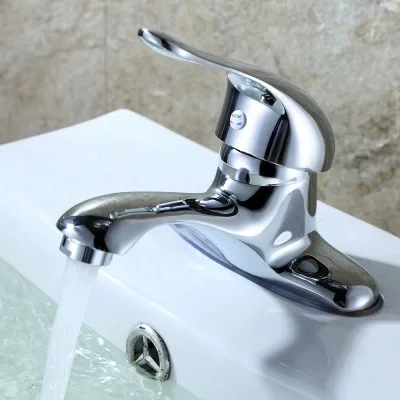 Basin Faucet Household Bathroom Faucets Double-Hole Washbasin Hot and Cold Water Tap Toilet Counter Single Handle Sink Taps