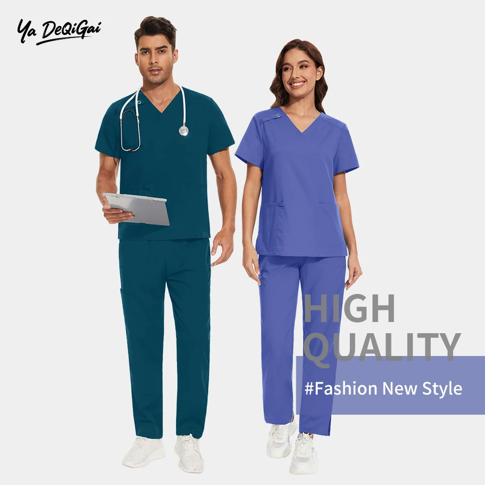 

Wholesale Scrubs Woman Unisex Clinical Uniform Dental Doctor Nurse Accessories Surgical Gown Multicolor Short Sleeved Scrub Sets