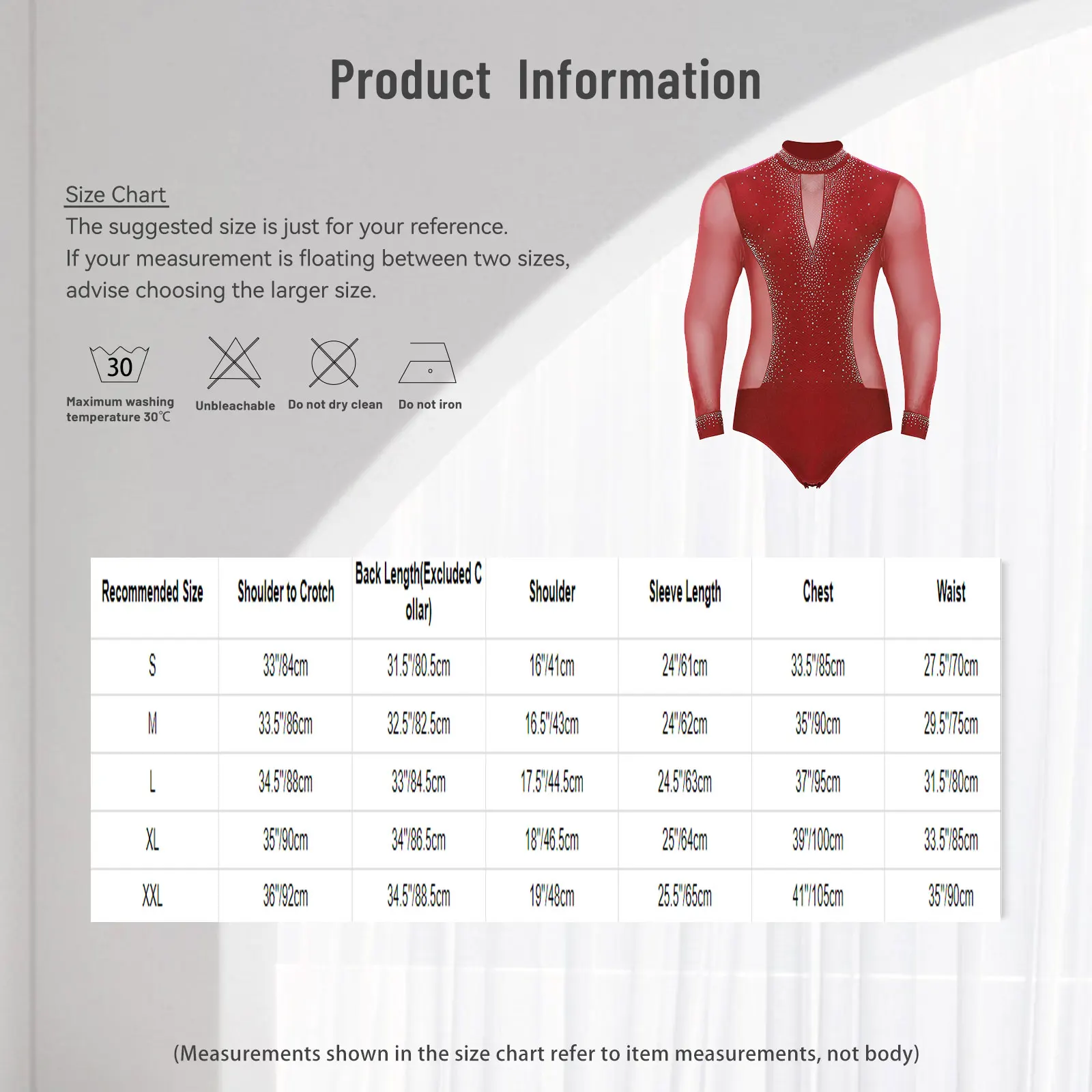 New Mens Rhinestones Ballet Latin Dance Costume Long Sleeve Bodysuit Jumpsuit Modern Dancewear for Performance Competition Party