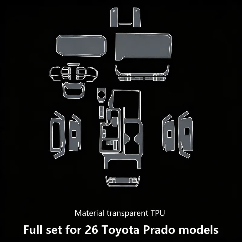 For 26 models Toyota Prado center console gear shift interior modification paint transparent TPU protective film