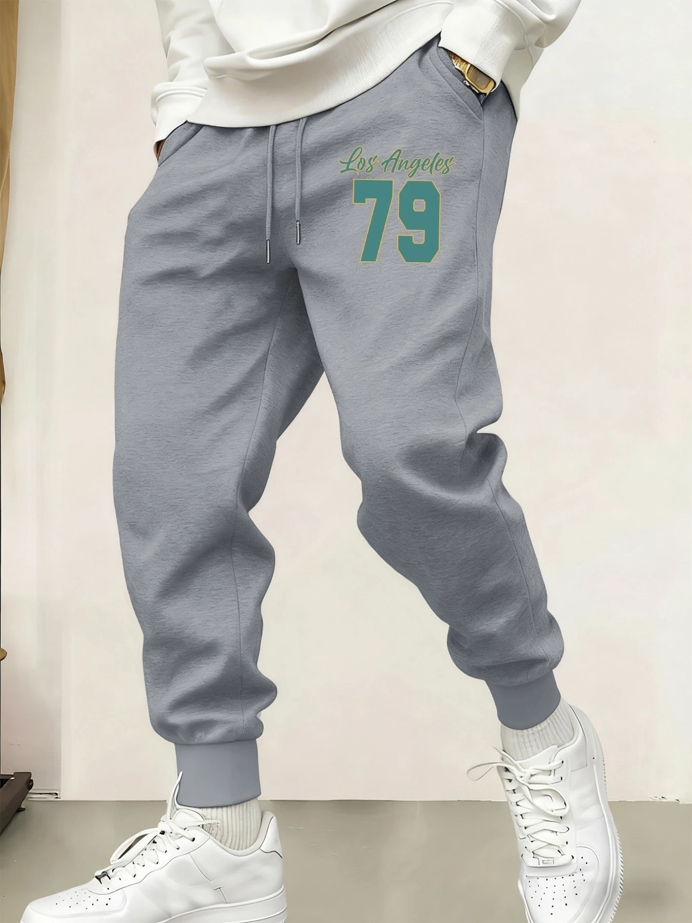 

Los Angeles Number 79 Letter Print Men Jogging Pants Fashion Autumn Sweatpants Pocket Comfy Trousers 10 Colors Casual Sport Pant