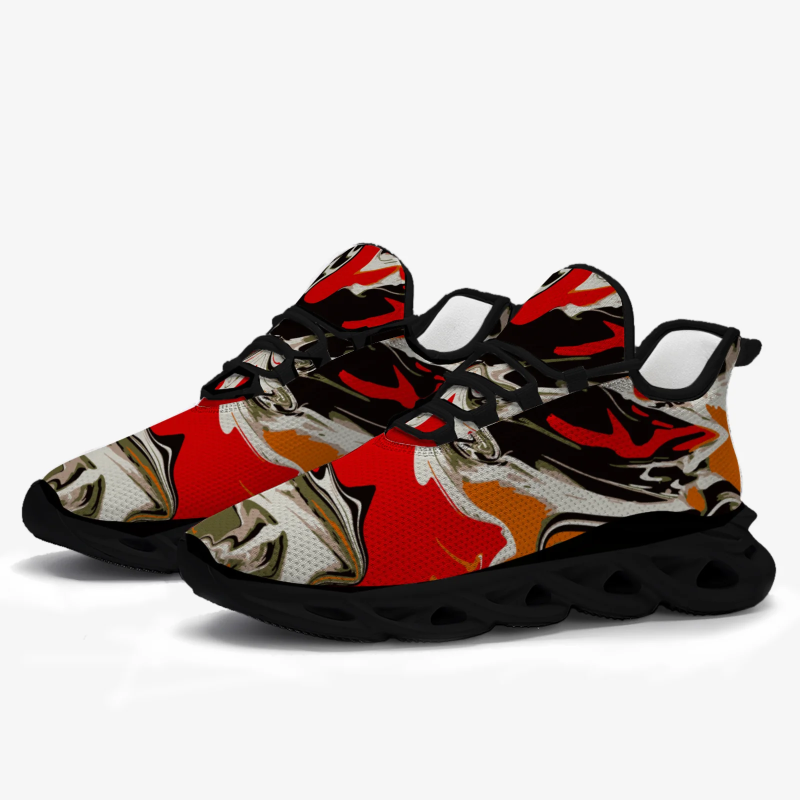 

Colorful graffiti casual sneakers feature a lightweight mesh upper and are suitable for both men and women