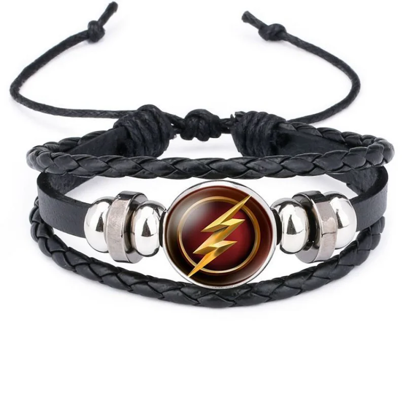 Marvel Bracelet Captain America Spiderman Hulk Deadpool Leather Accessories Anime Figure Cosplay Bracelet Kids Toys Gifts