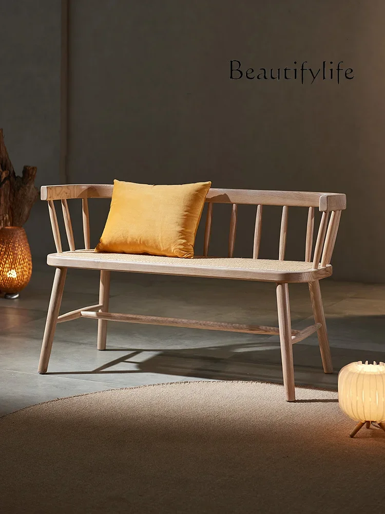 

Japanese-Style Solid Wood Rattan Sofa Home Antique Style Couch home decoration accessories