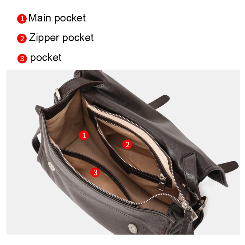 Genuine Top Layer Cowhide Women's Bag, Retro Style Tote Bag, Large Capacity, Shoulder, Crossbody and Handheld Messenger Bag