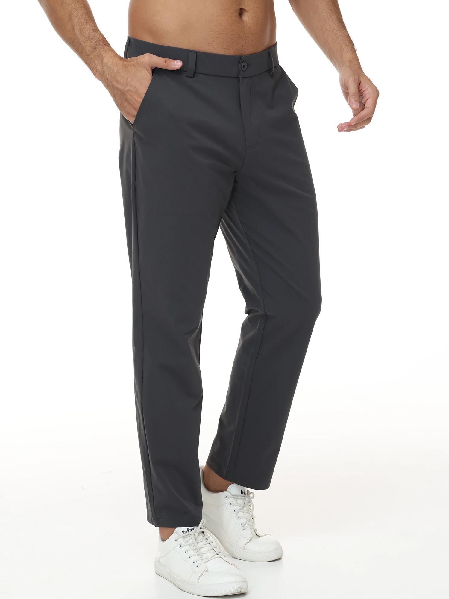 

Men's Golf Pants Quality Stretch Fabric Work Dress Pants Lightweight Business Casual Trousers Slim Straight Suit Pants