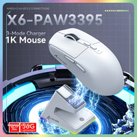 Attack Shark X6 mouse lightweight PAW3395 esports game three-mode wireless Bluetooth mouse charging RGB base esports gift