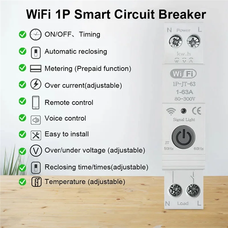 Interruttore automatico intelligente SUNRI-Tuya con timer di richiusura contatore di energia monitor KWH protezione da sovraccarico per Alexa
