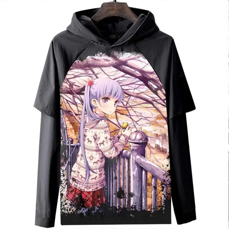 

New Game Long Sve T-irt Digital Printing Casual Loose Fit Hoodie Chinese Culture Daily Wear Winter Collection Top