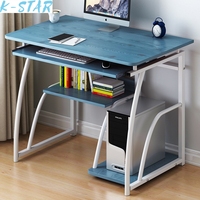 K-STAR Modern Computer Desk Workstation Study Writing Table Home Office Furniture with Keyboard Bracket PC Metal 71cm New 2023