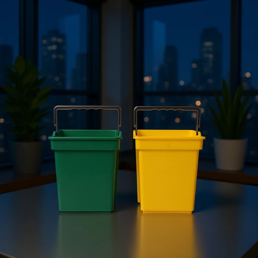

2Pcs Cleaning Trolley Trash Buckets Multipurpose Plastic Utility Buckets Reusable Handle Waste Containers 8.45x7.27x6.29