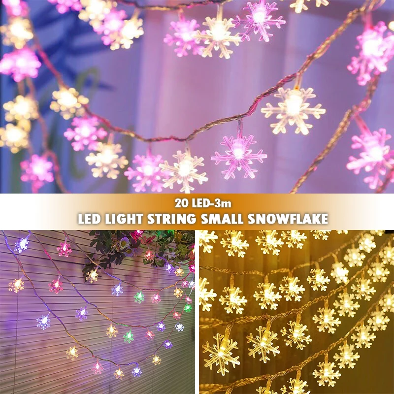 Christmas Decoration Snowflake Ball String Lights Festival Led Light Street Garland Holiday Lighting New Year