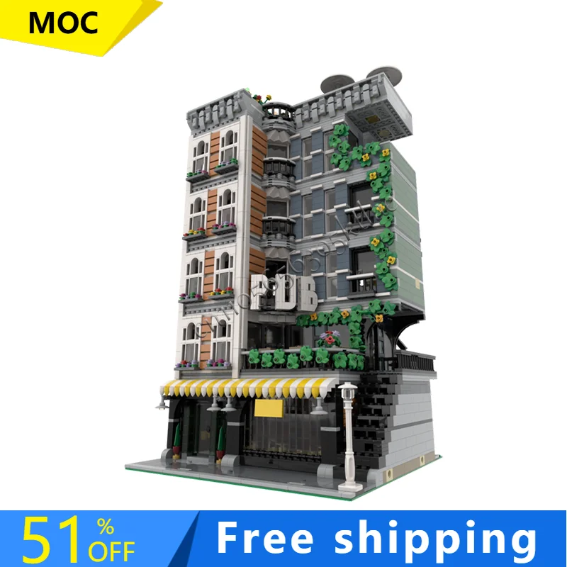 

5024 Parts PUB house modular Exquisite Building Blocks modern Bricks Model Set DIY Assembly Display Toy Children Birthday Gifts