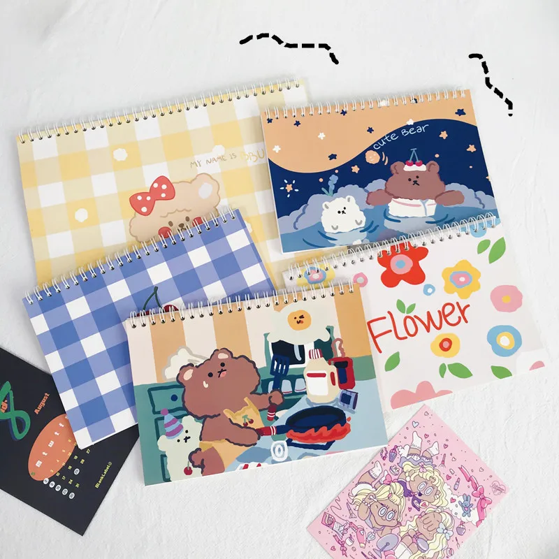 Ins Style Sticker Collecting Albums Cute Coil Double-sided Realease Paper Book A5 Size Paper Tape Storage Notebook For kids