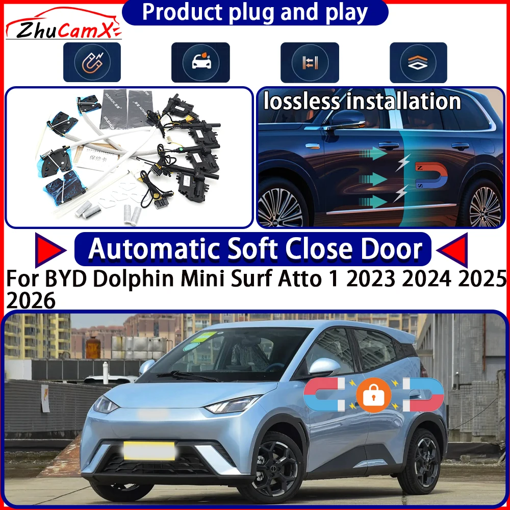 Door Lock Actuator for BYD Dolphin Mini Surf Atto 1 2023 2024 2025 2026 Soft Close Door Kit Power Latch System Auto Pull Door