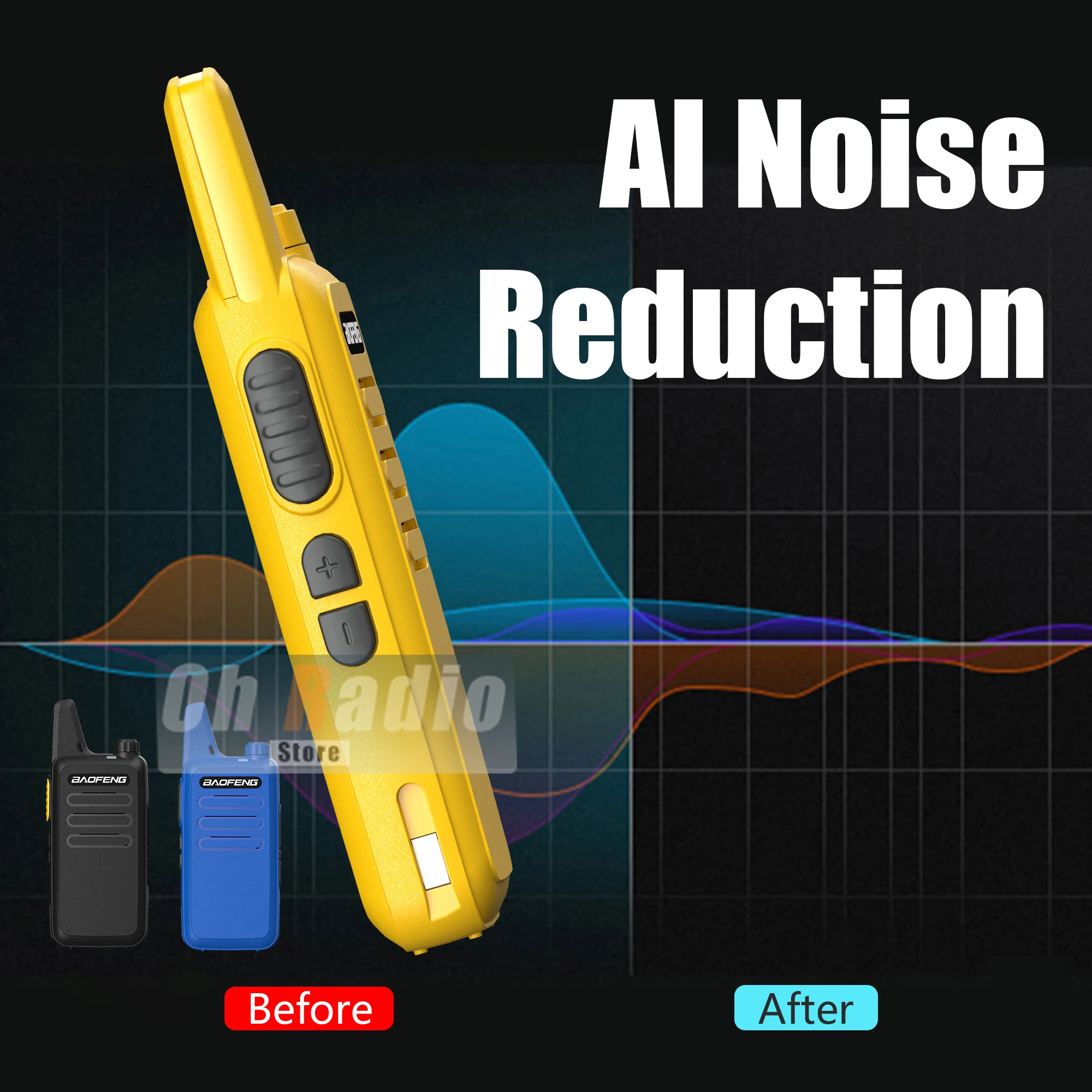 2PCS Baofeng BF-T20D Mini Walkie Talkie Noise Reduction USB-C Type-C VOX 1500mAh 5KM Long Range UHF Updated BF-T20 Two Way Radio - view 4