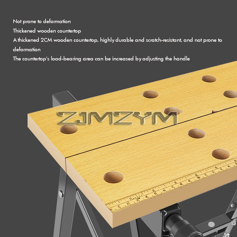 Multi Adjustable Workbench Woodworking Hardwood Work Bench for Workshop DIY Office Home Use,Woodworking Worktable