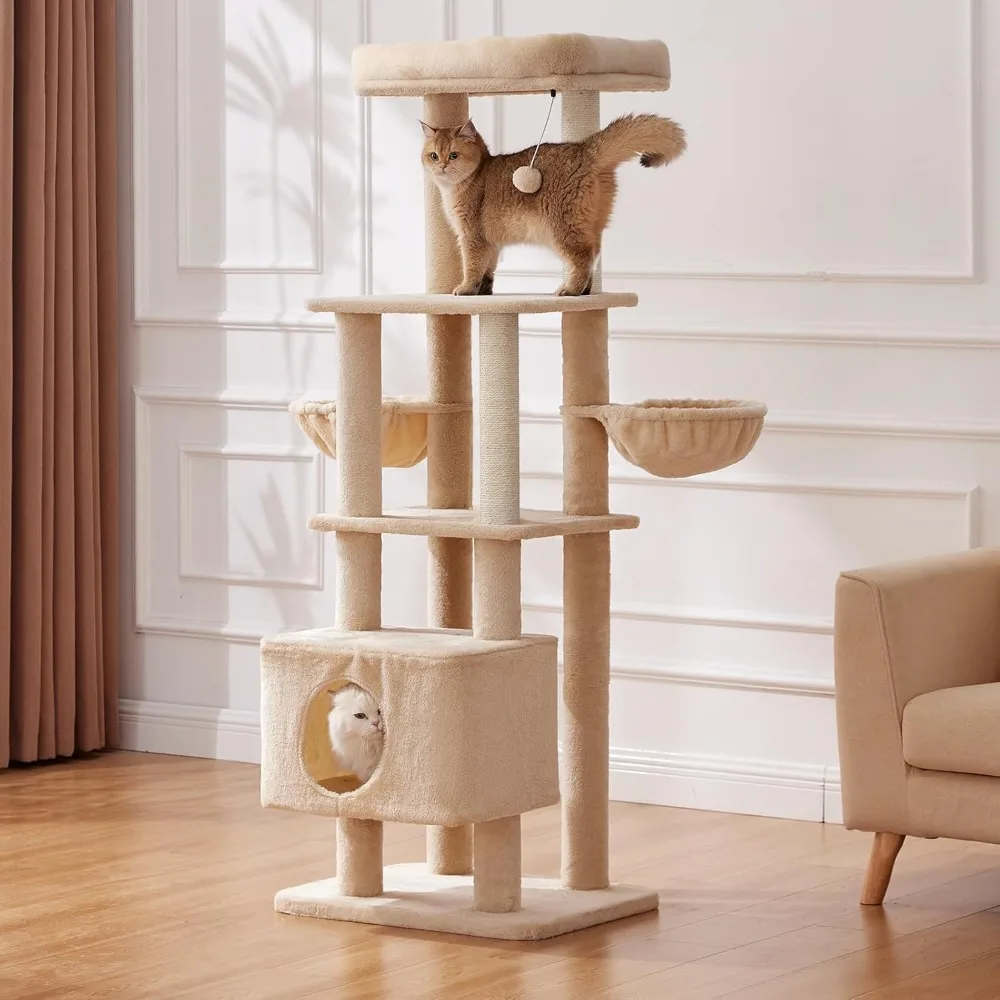 

Gardner Pet Cat Tree: 65" Modern Cat Tower with Scratching Post for Large Adult Cats