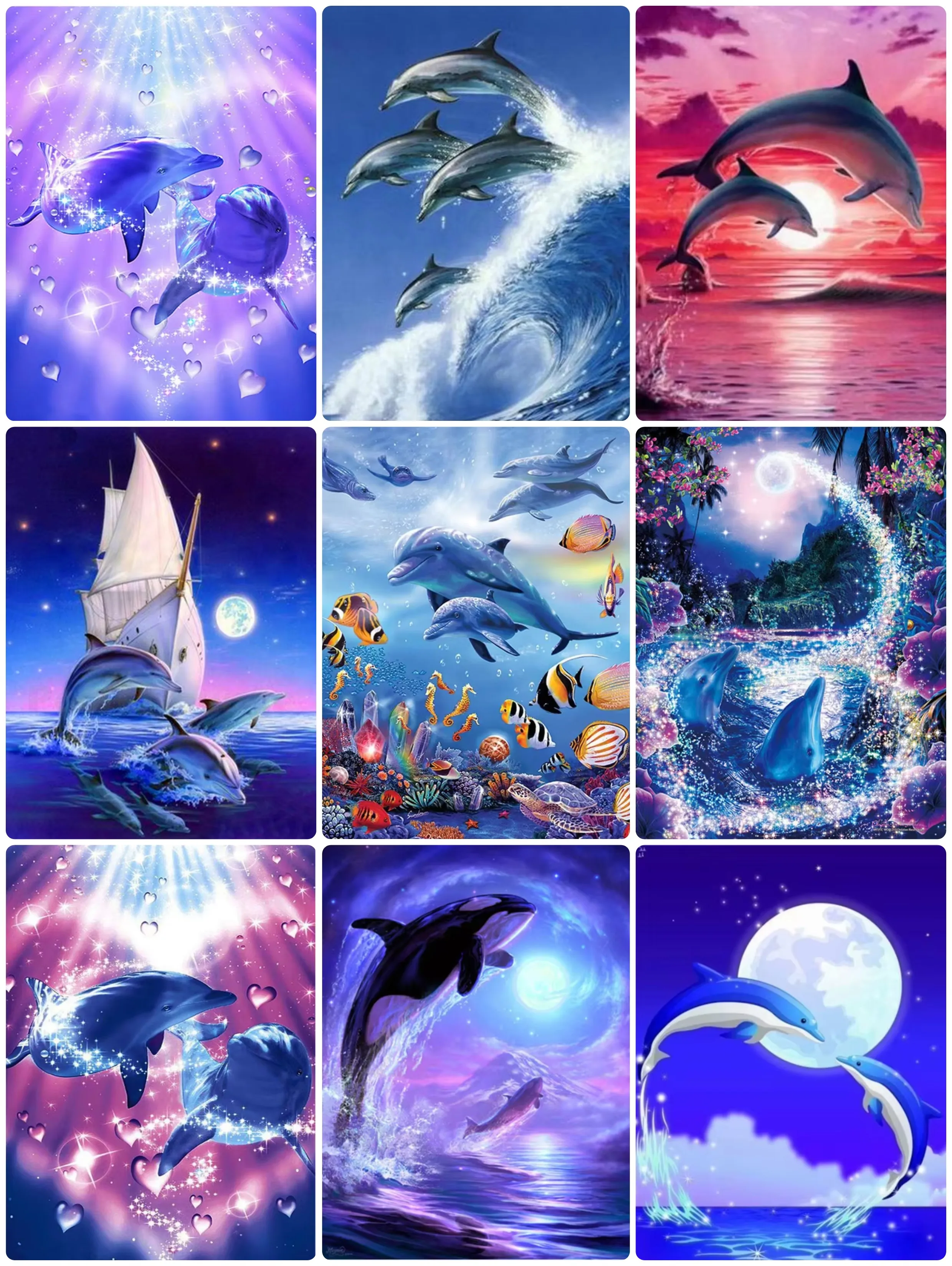 

Puzzles for Adults Dolphin sea moon, Jigsaw Puzzles Educational Games Colorful Puzzles Gifts Home Decor