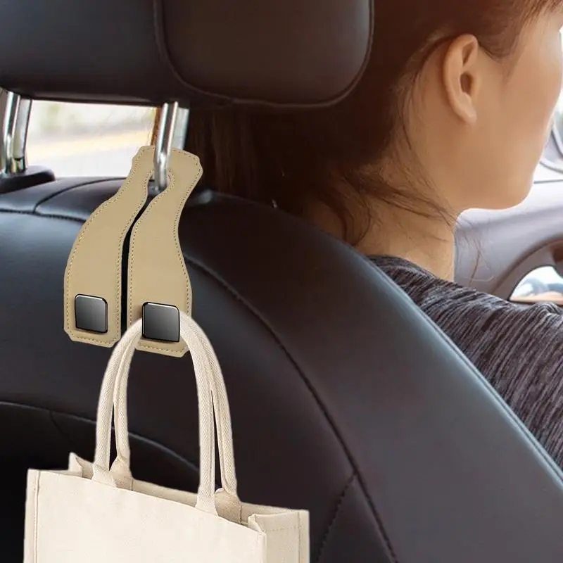 Car Headrest Hook Small Car Back Seat Hanger Car Interior Accessories Head Rest Organizer Car Purse Hook For Holds Purse Coats