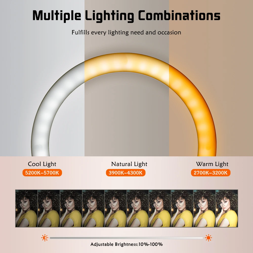SH 18 بوصة LED مصباح مصمم على شكل حلقة عدة مع الإضاءة حامل ثلاثي القوائم عكس الضوء 2700K-5700K ل يوتيوب تيك توك فيديو ماكياج التصوير استوديو