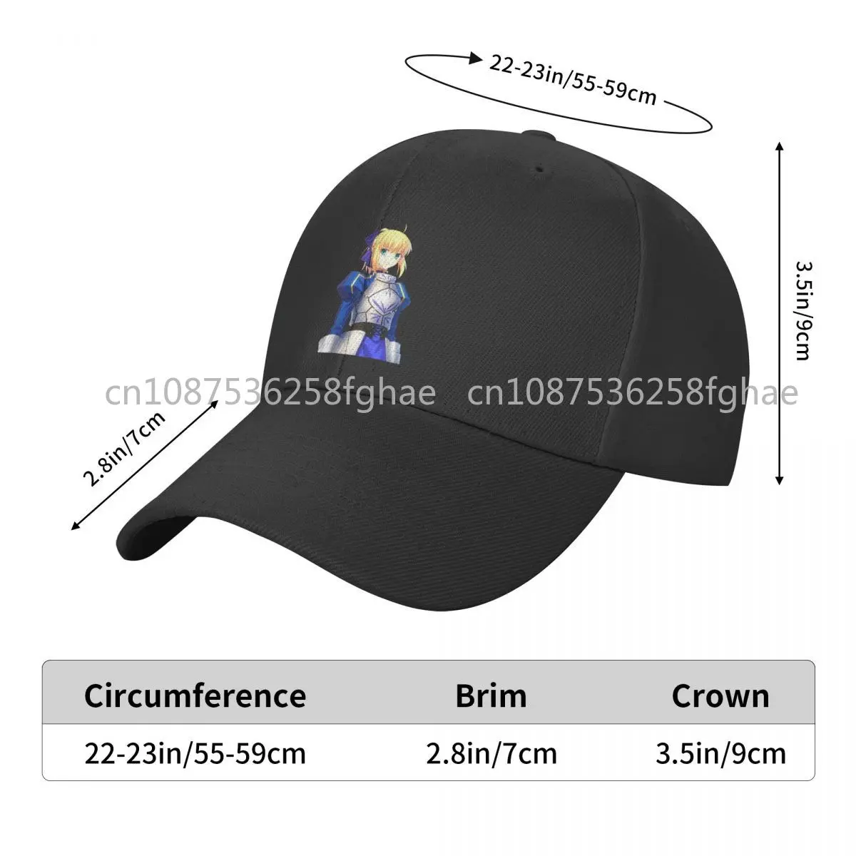 Fate Stay Night Saber Baseball Cap For Men Cotton Hats Adjustable Hat Fashion Casual Cap Truck Driver Hat