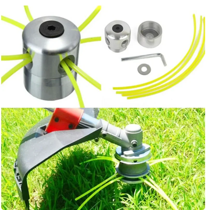 

Aluminum Grass Trimmer Head Brush Cutter Pillar 4 Lines Headboard Garden Tools for Gasoline Grass Cutting Mower Strimmer Tool