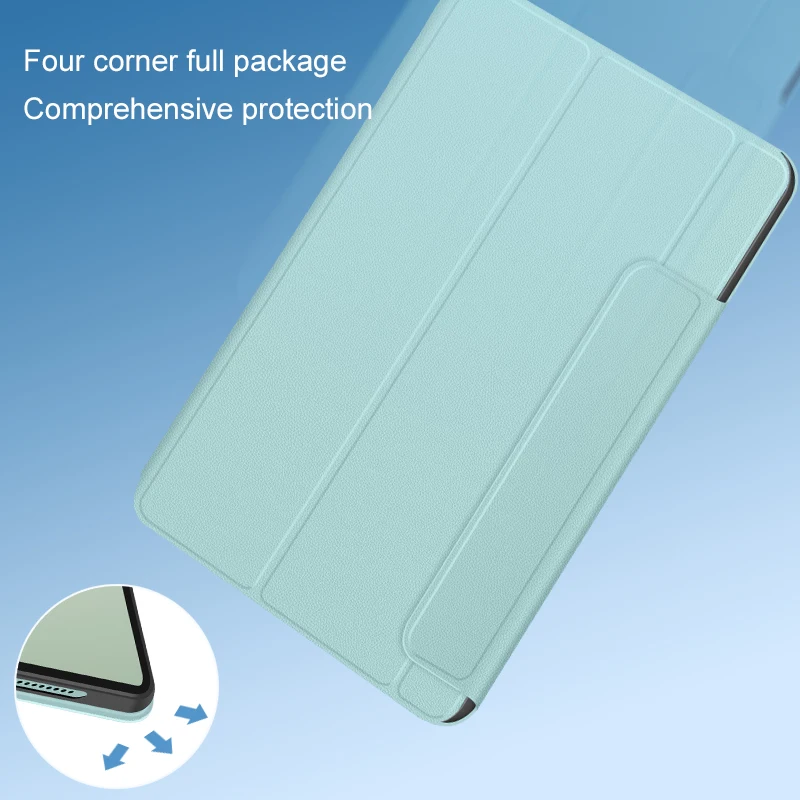 Tablet protective case for Honor Magic Pad 2 made of genuine leather foldable design without magnetic closure