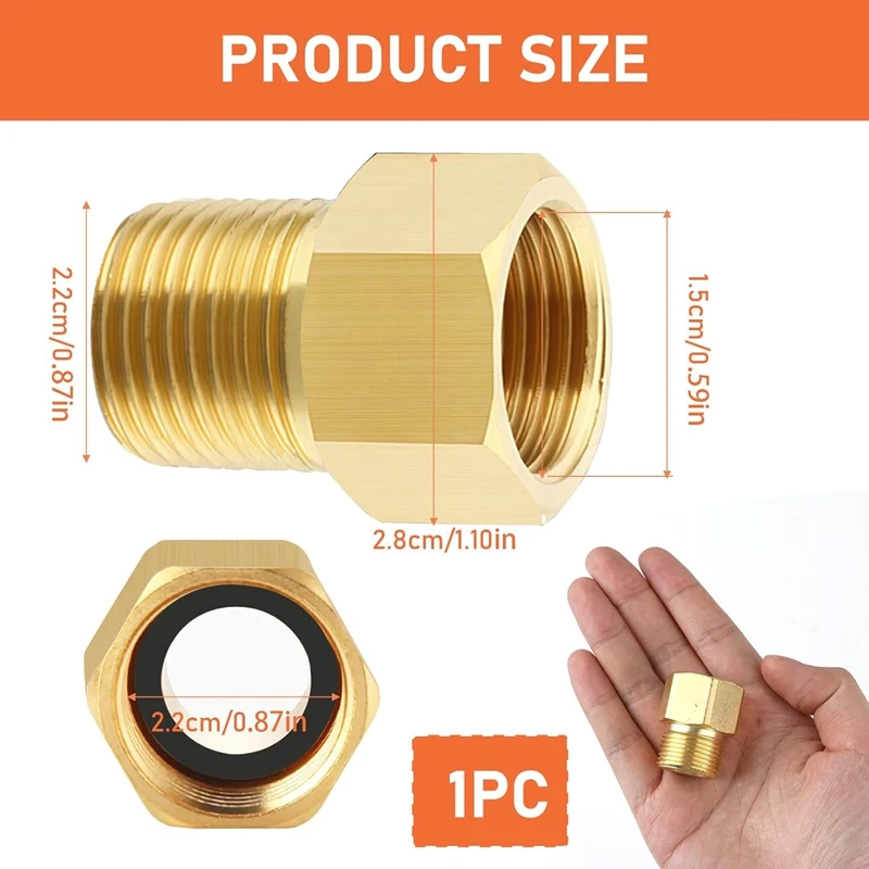 고압 와셔 커플러 미터법 M22 15mm 수-M22 14mm 암 감속기 나사 커넥터 호스, 정원 수도관 어댑터