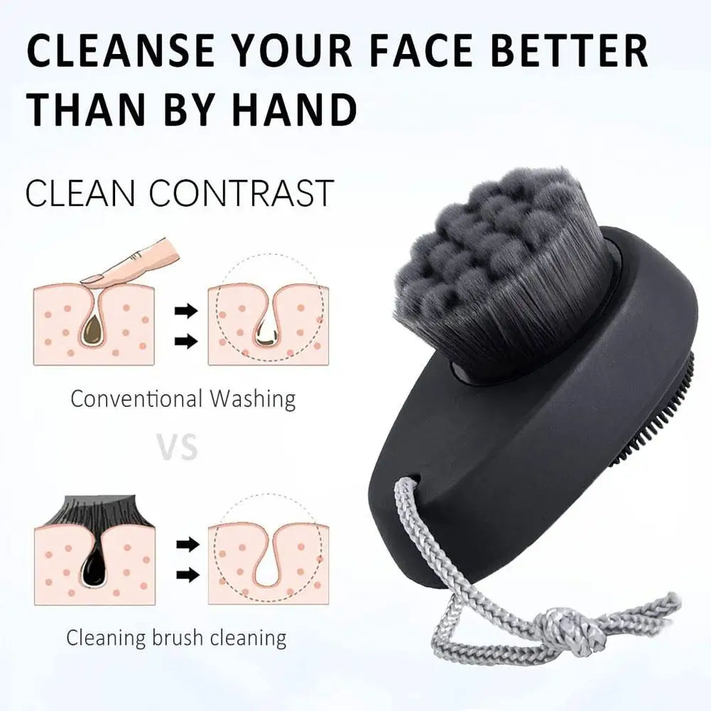 منظف الوجه السيليكون الثنائي ثلاثي الأبعاد، فرشاة غسيل تدليك الوجه اليدوية، أداة تنظيف فرشاة الوجه مزدوجة الجوانب