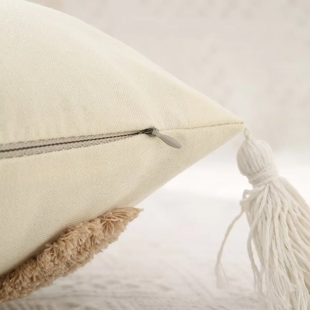 Ins Nordic Böhmischen Stil Geometrische Plüsch Kissenbezüge Hause Dekorative Kissen Mit Quaste Taille Kissen Kissenbezüge – Detail 5