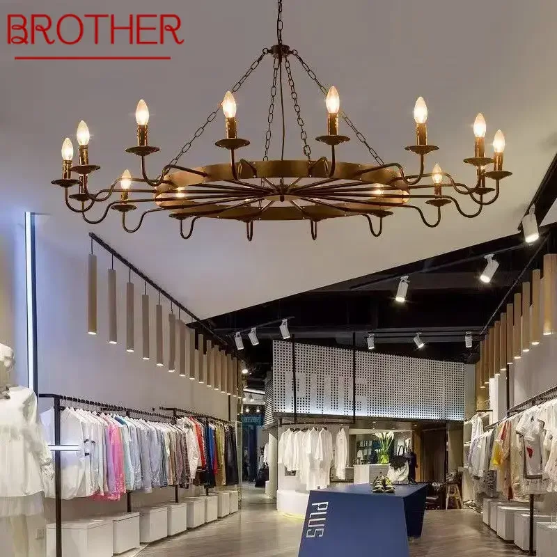 BROTHER American Retro Pendent Lamp Industrial Wind Living Room Restaurant Homestay Loft Clothing Store Cafe Bar Box Chandelier