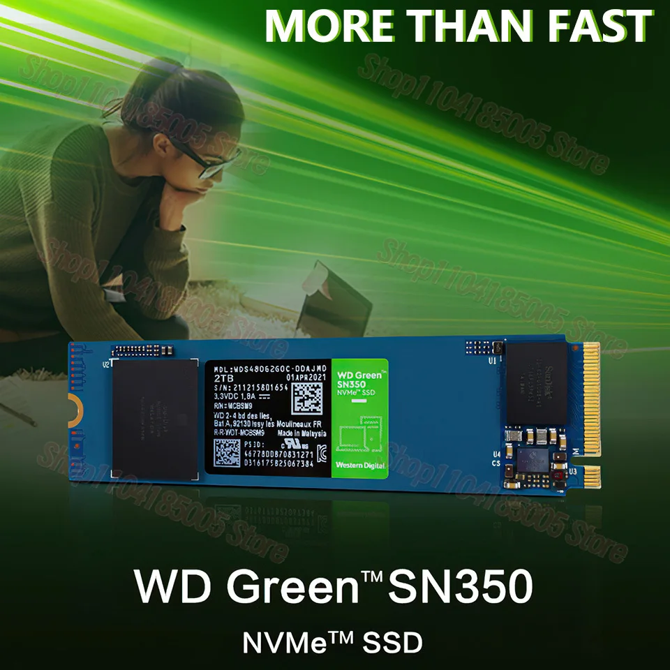 FOR Western Dragon WD Green SN350 1TB 2TB 250G 500G NVMe SSD PCIe 3.0X4 M.2 2280 Drives for Laptop Mini PC Notebook Computer