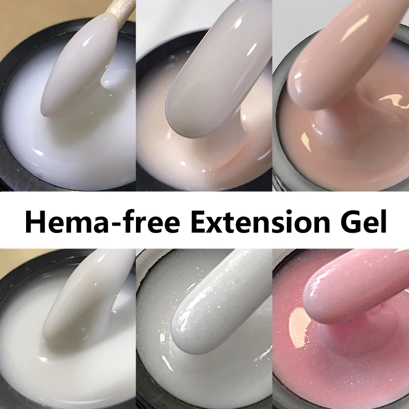 CHUNSHU 15ml Hema Free Extension Nail Gel 18 Colors Camouflage Builder Hard Gel Nude Milky White Pink Construction Nail Art Tool