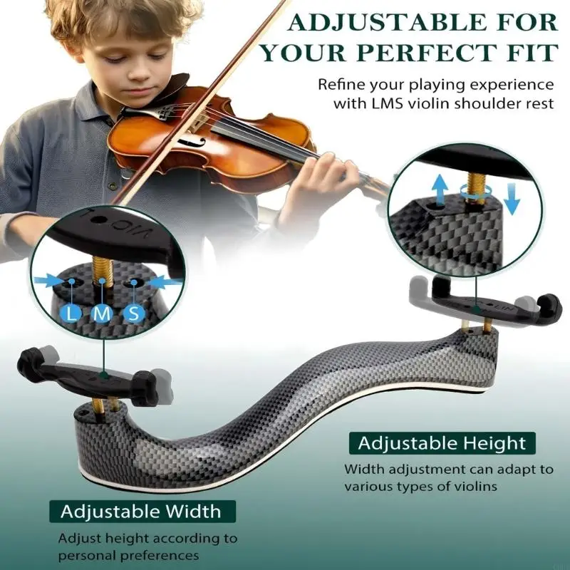 Compact Plastic Violin Shoulder Rest Shoulder Support with Nonslip Base Suitable for Improved Postures and Control 69HD