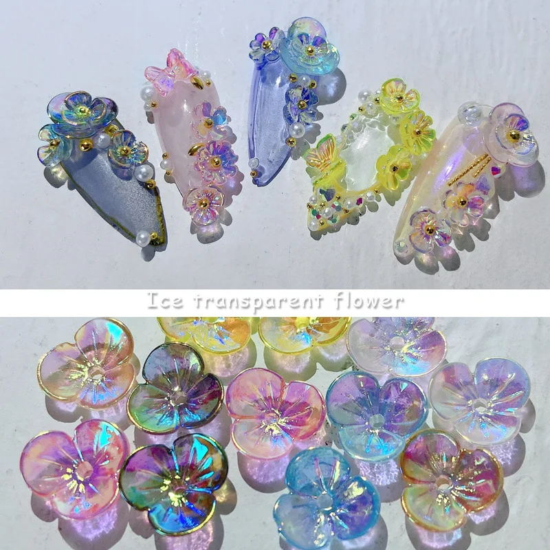 6 Colors 3D Crystal Butterfly Rhinestones Manicure Colorful Studs Nail Stickers For UV Polish Irregular Shape Nail Decoration