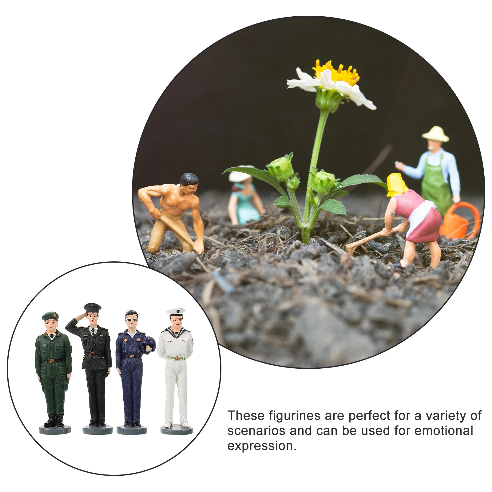 

4Pcs Craftsmanship Miniature Soldier Figures Set Distinct Mini People Figurines Educational Tool