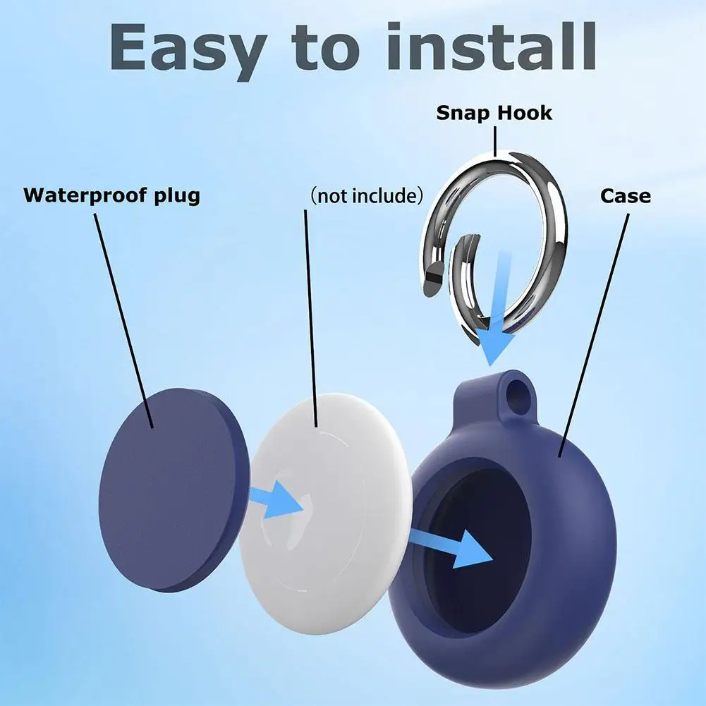   Защитный чехол для airtag Apple, защищенный от потери локатор Poyak, силиконовый водонепроницаемый защитный чехол, защита от потери устройства H9K7