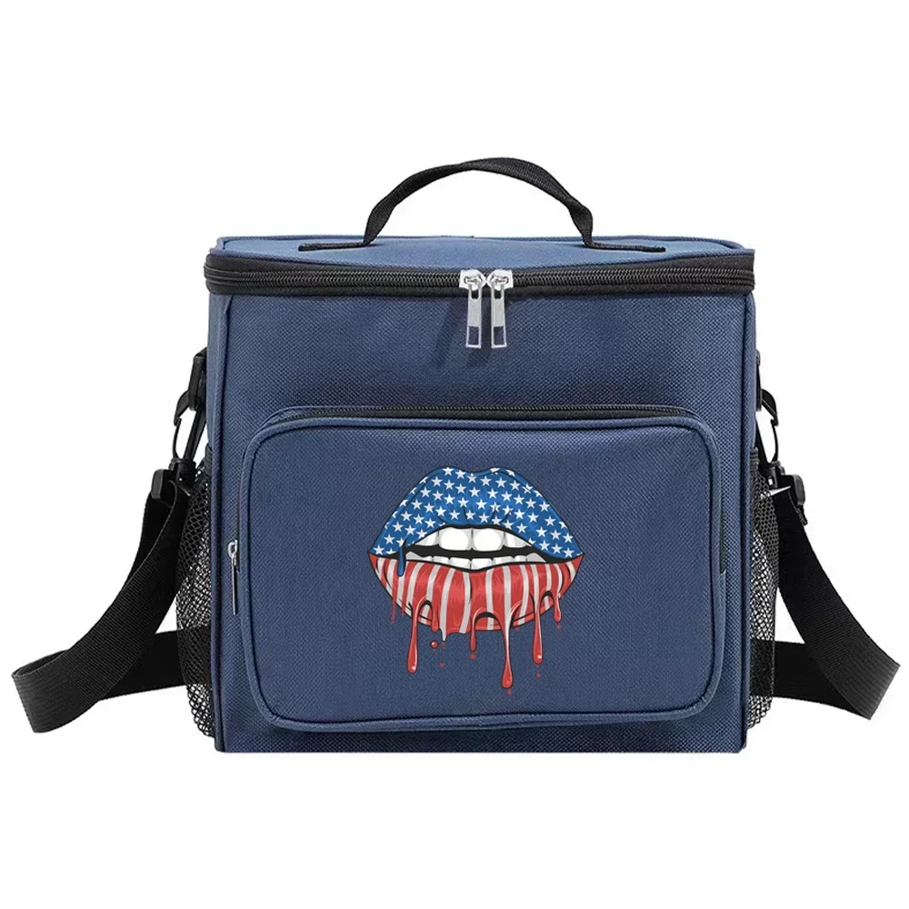 Lunch Bags Lunch Box Insulated Thermal Handbag Waterproof Camping Organizer Case Cooler Food Storage Boxes New Mouth Pattern