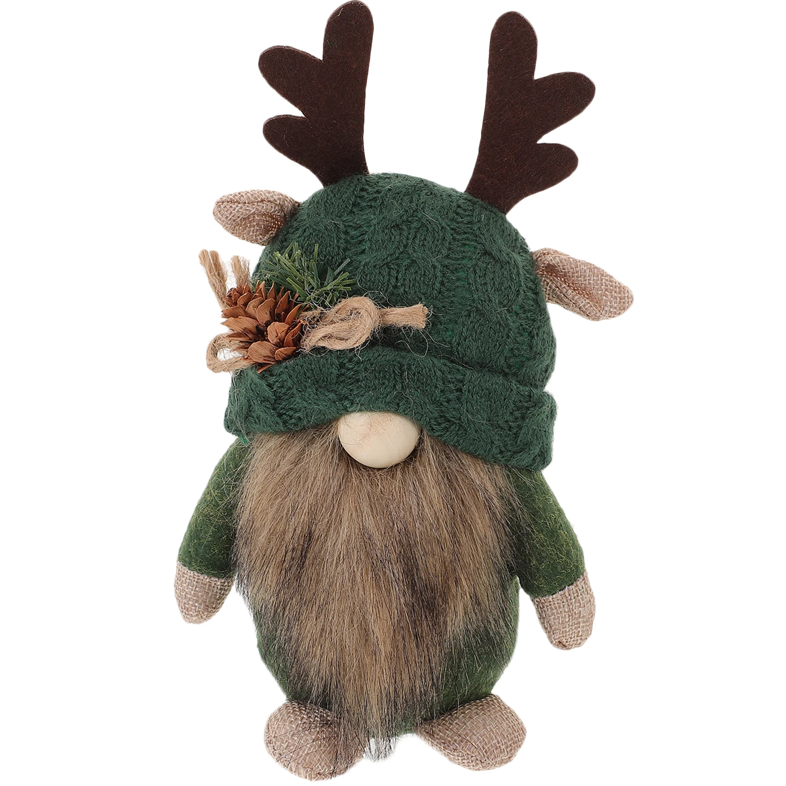 

Deer Antler Gnome Ornaments Cute Figurines Elder Forest Theme Decor Green Hat Cloth Soft Christmas Gnomes Decorations