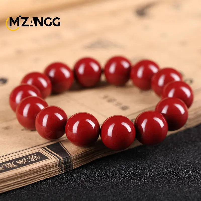 Red Vermilion Bracelet Men's and Women's Models Single Ring Buddhist Beads Jewelry Purple Gold Sand Hand String Lucky Amulet