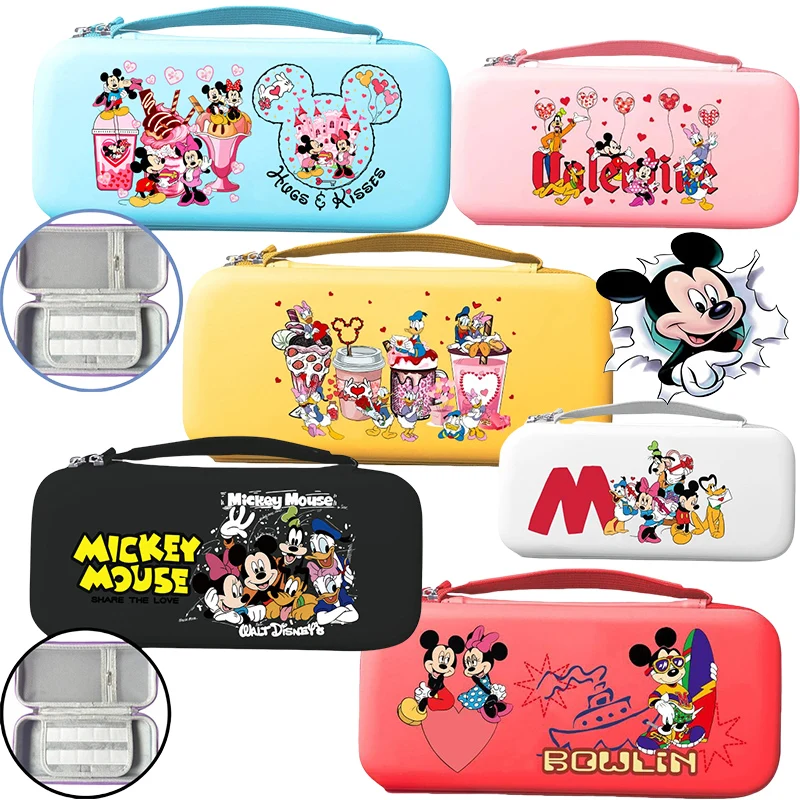 

Защитный чехол Disney с Микки Маусом для Switch2 Nintendo, портативная сумка для хранения аниме, вмещающая 10 игровых картриджей, аксессуары