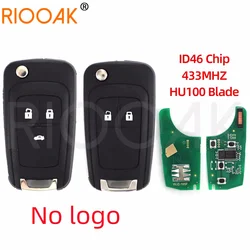 No logo 2/3Buttons BTN 433MHz ID46 Chip Remote Key For Chevrolet Cruze Spark Malibu Sail Aveo PCF7941E B01T3BA