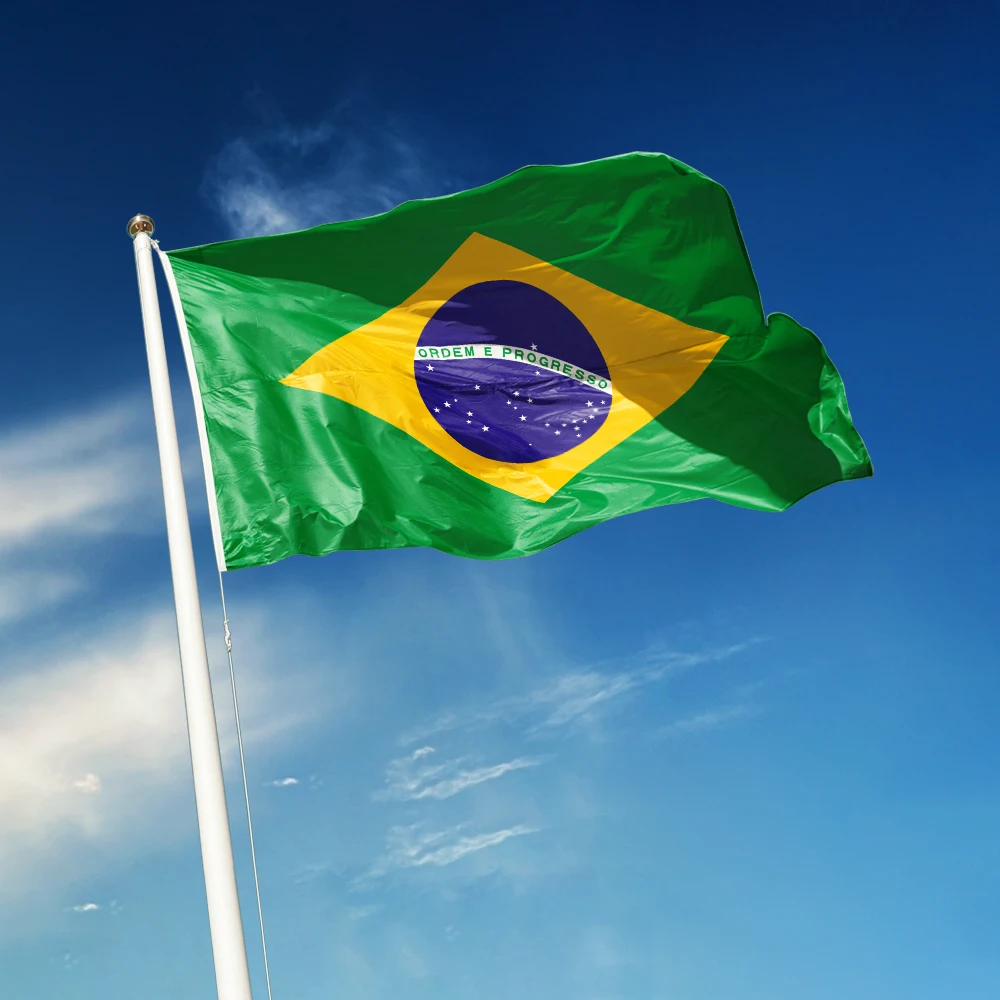 3x5 Ft Brazil Flag Vivid Color and Fade proof Brasil flags Polyester with Brass Grommets 3 X 5 Ft