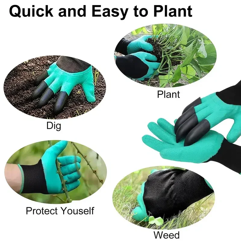 

BIESUOP 2PCS Garden Gloves with Claws for Women and Men Both Hands Gardening Work Gloves Gloves Yard Work Safe Glove for Digging