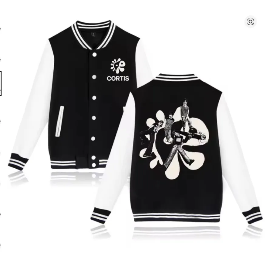 

KPOP CORTIS COLOR OUTSIDE THE LINES Альбом Бейсбольные куртки Мужские флисовые свободные уличные модные трикотажные изделия Y2K Модные повседневные топы